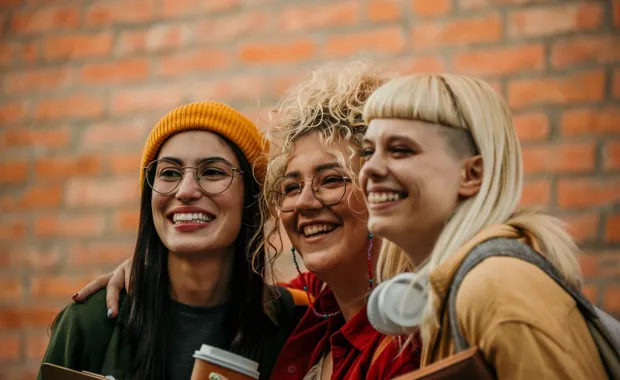 three young diverse women