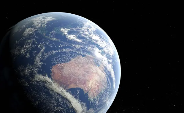 View of Earth from a satellite in Space