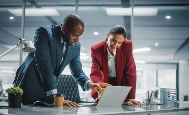 woman and man consulting