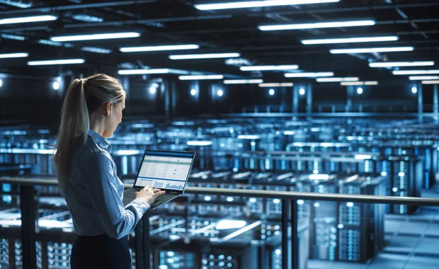 Woman in data center 