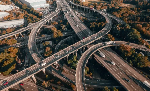 Crossroads in autumn