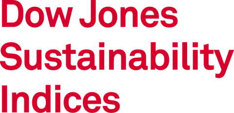 Logo mit der Aufschrift Dow Jones Sustainability Indices