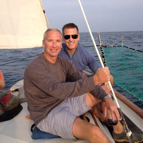 Eric McFadden and his partner Vic sailing