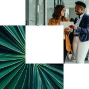 Cornerstone image showing palm leaf and AI consultants