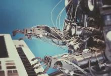 En robot som spelar piano