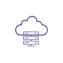 Ikoner som visar ett moln tillsammans med en lokal serverlösning