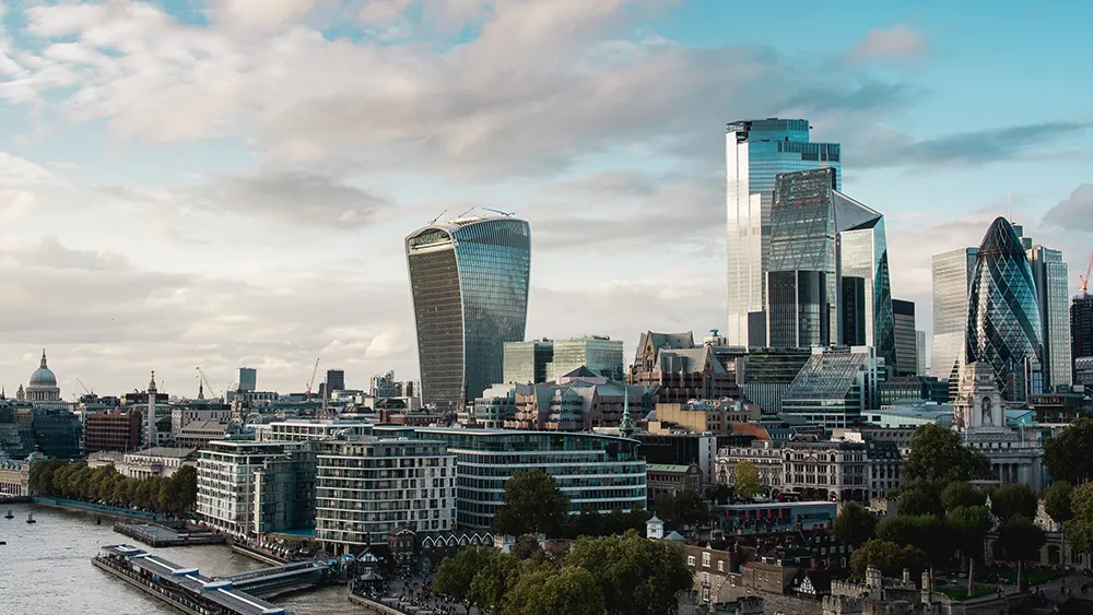City of London and view of the Walkie Talkie building