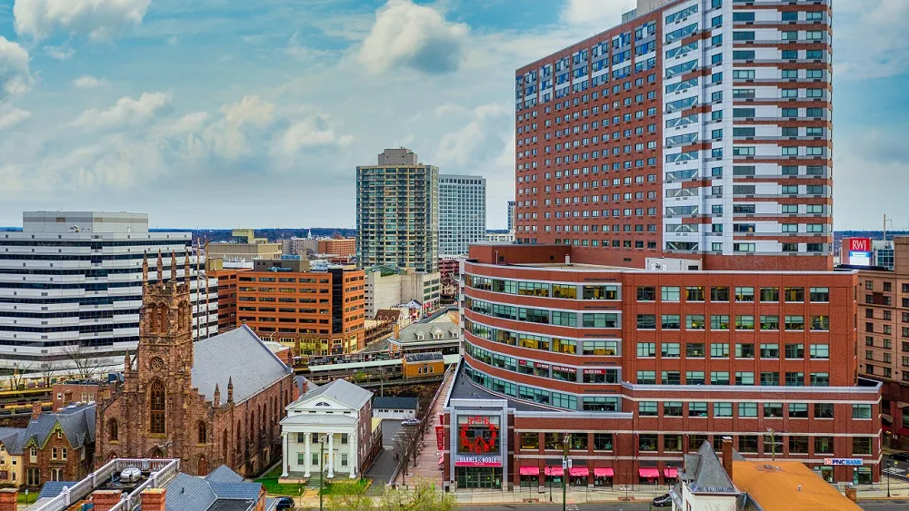 Cityscape of The Hub in New Brunswick, NJ