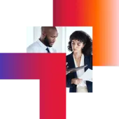 Colleagues discussing CLS Manager