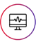 Icon showing heart rate monitor in a circle