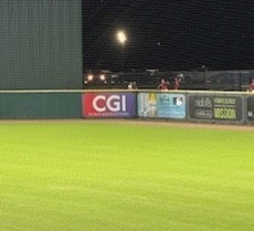 CGI logo on field CGI logo on field at Trash Pandas game