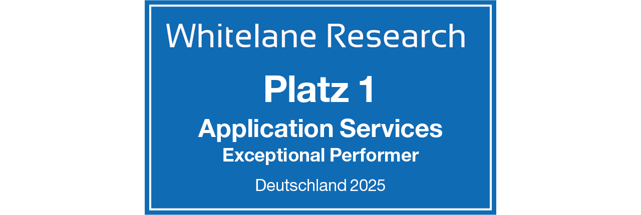 Whitelane Research, Platz 1, Application Services, Exceptional Performer, Deutschland 2025