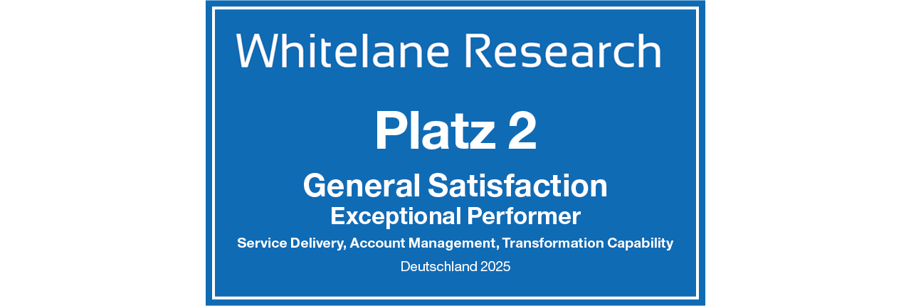 Whitelane Research Platz 2 2025 Signet 2-0 Whitelane Research, Platz 2, General Satisfaction, Exceptional Performer, Deutschland 2025