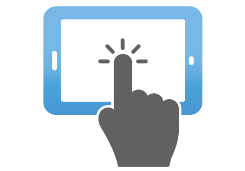 Icon of finger tapping on an iPad