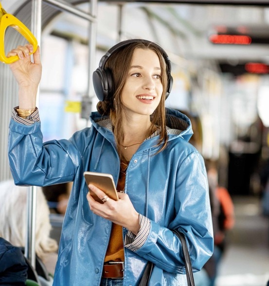 Woman in a bus