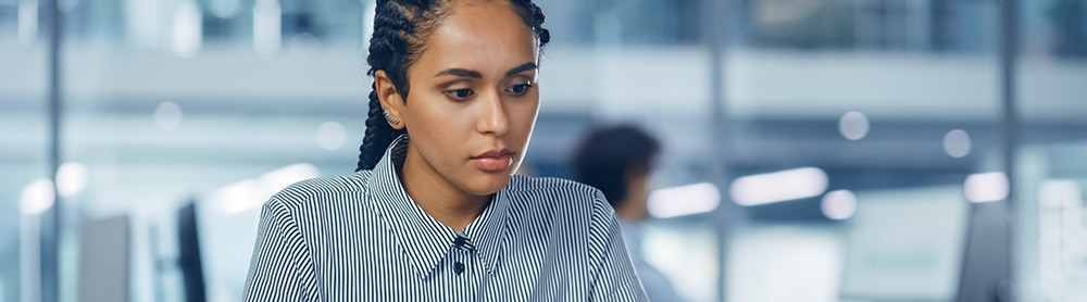 Woman working on a computer
