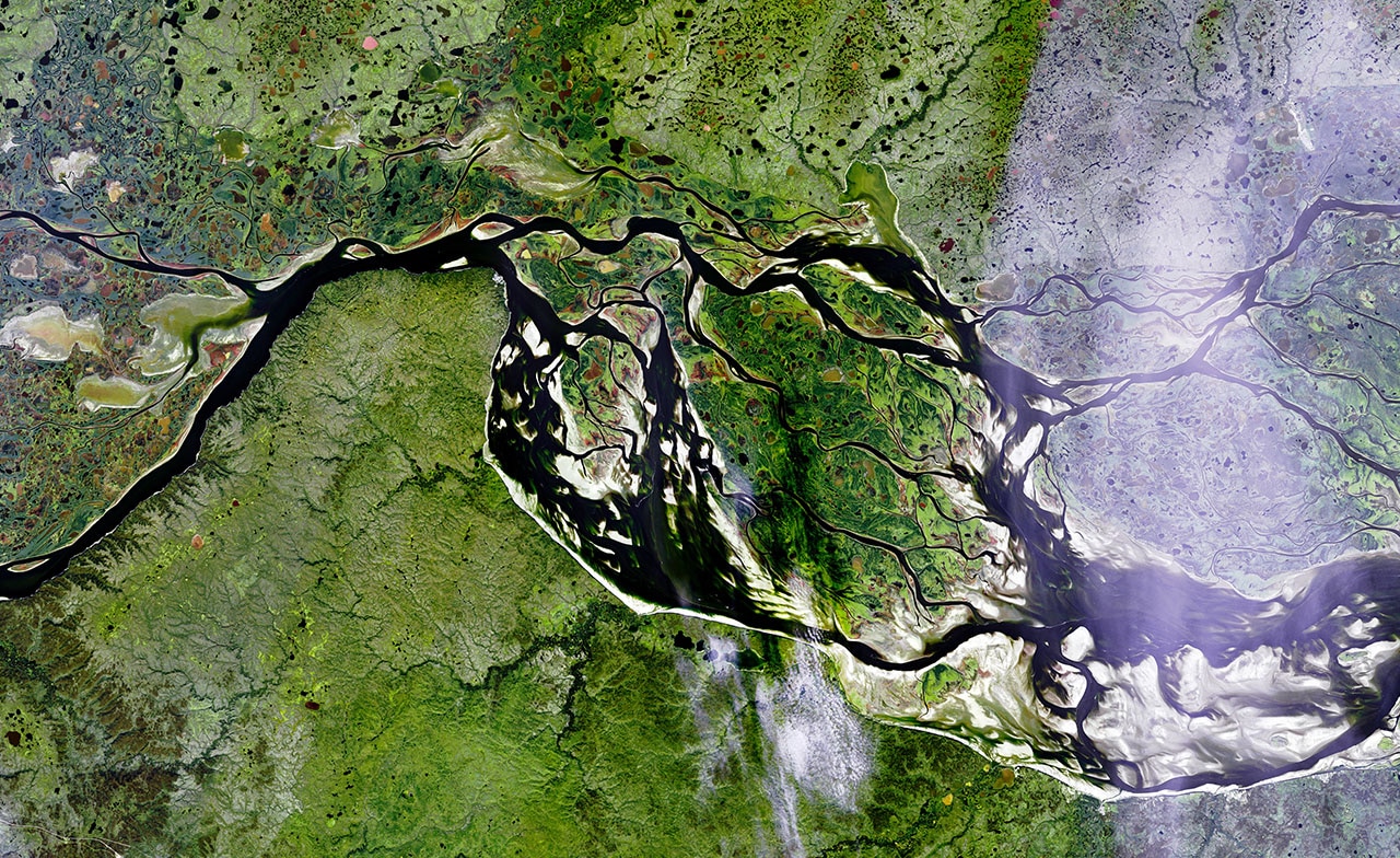 aerial view of river