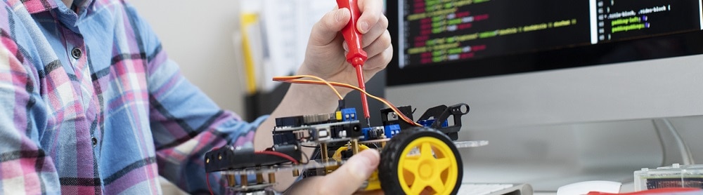 Robotik Närbild på robotmontering