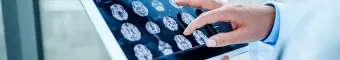Examining x-rays on a tablet