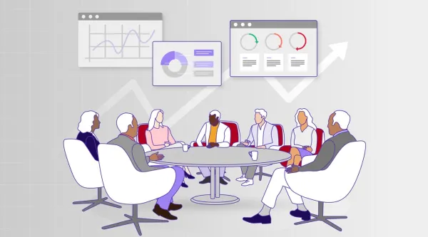 Illustration de consultants qui discutent d'affaires