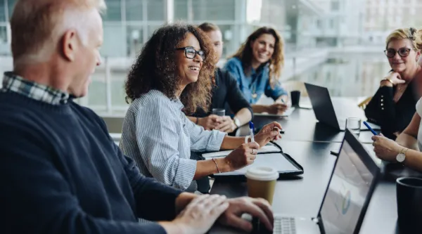 Group of consultants meeting in a conference room