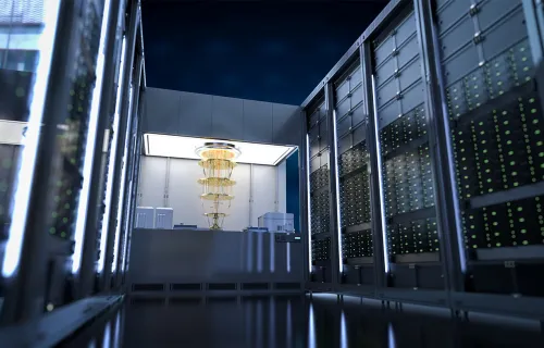 quantum computer in server room