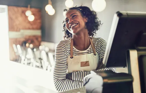 Woman billing at the restaurant