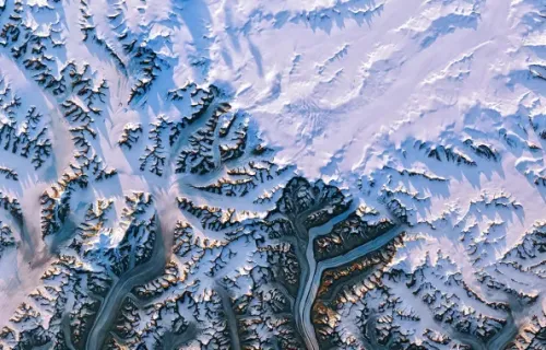 a view of the earth's surface from space
