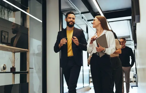 professionals looking at data together