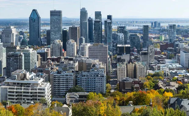 Ville de Montréal vue du sommet du Mont Royal