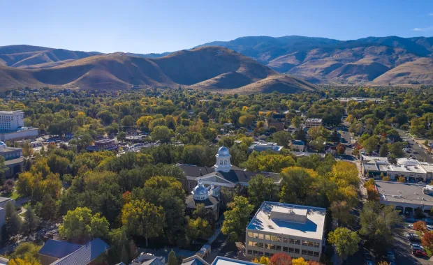 Aerial view of the Nevada state capital in Carson City