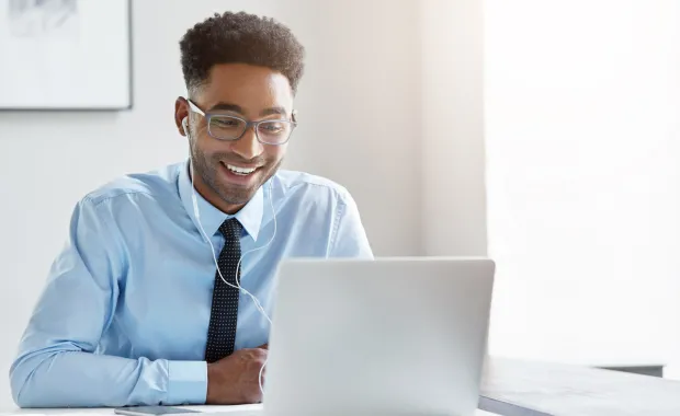 Student in video conference