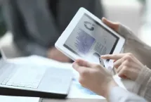 Financial graph on tablet