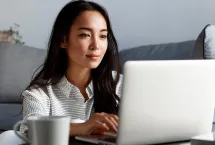 Professional working in her laptop